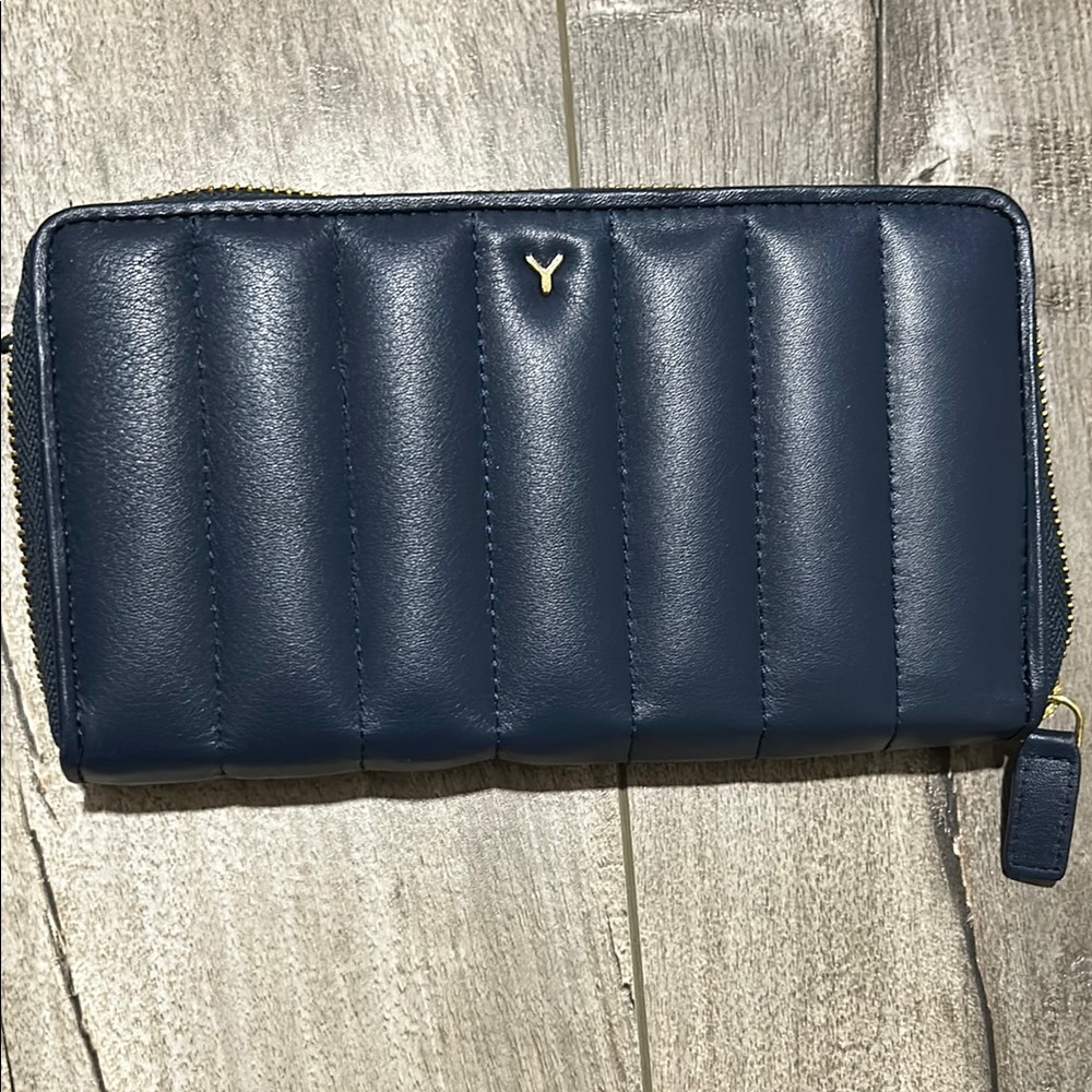 Navy Quilted Wallet
